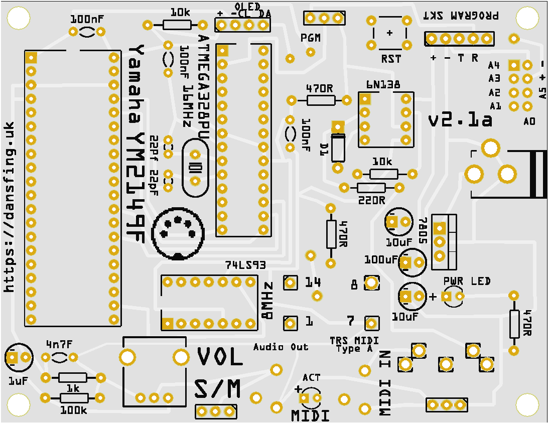 MIDI IN YM2149F PCB v2.1a
